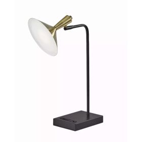 Brass Spotlight Black Metal LED Desk Lamp (Pack of 1)