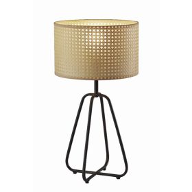 Open Cane Web Natural Shade Dark Bronze Table Lamp (Pack of 1)