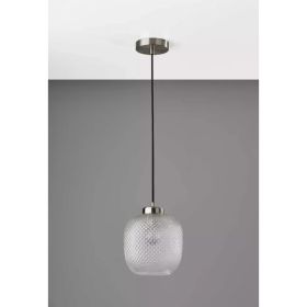 Dotty Glass Brushed Steel Metal Pendant (Pack of 1)