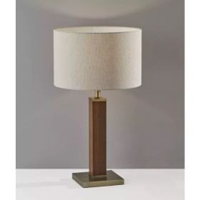 Walnut Wood Finish Monument Table Lamp (Pack of 1)