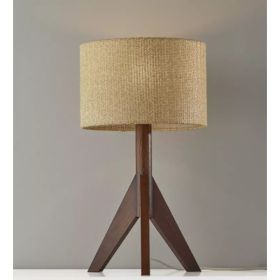 Natural Chunky Tripod Walnut Wood Table Lamp (Pack of 1)