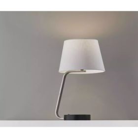 Palm Desert Brushed Steel Metal Charging Table Lamp (Pack of 1)