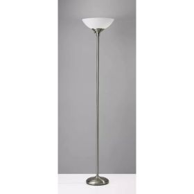 Tailored Satin Steel Metal Torchiere with Bright Illumination (Pack of 1)