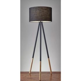 Tripod Floor Lamp Urban Mixed Metal and Wood (Pack of 1)