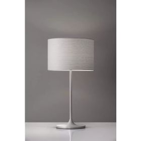 White on White Metal Table Lamp (Pack of 1)