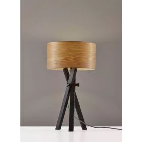 Architectonic Black Wood Tripod Table Lamp (Pack of 1)