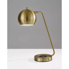 Retro Antiqued Brass Wireless Charging Station Desk Lamp (Pack of 1)