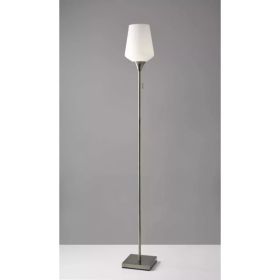 Brushed Steel Floor Lamp With White Opal Wine Glass Shade (Pack of 1)