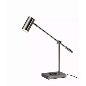 5" X 22.5"  X 12.25-22.25" Brushed Steel Metal LED Desk Lamp (Pack of 1)