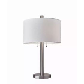 Classic Brushed Steel Metal Table Lamp (Pack of 1)