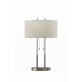 Brushed Steel Dual Pole Metal Table Lamp (Pack of 1)