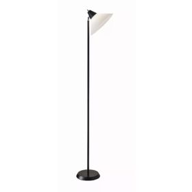 Elemental Black Metal Torchiere with White Cone Shade (Pack of 1)
