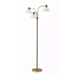 Adjustable Three Light Floor Lamp in Lustrous Gold Finish With Frosted Inner Shades (Pack of 1)