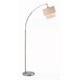 Brushed Steel Metal Floor Lamp with Adjustable Arc (Pack of 1)