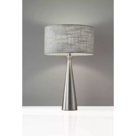 Brushed Steel Metal Finish Tapered BasecTable Lamp (Pack of 1)