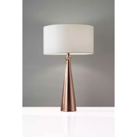 Brushed Copper Metal Finish Tapered Base Table Lamp (Pack of 1)