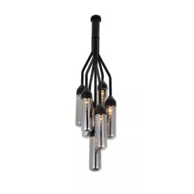 10.5" X 10.5" X 48" Black Carbon Steel Pendant Lamp (Pack of 1)