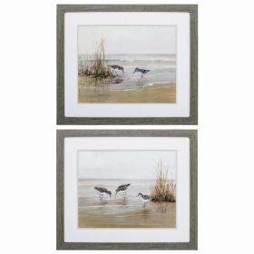 28" X 24" Woodtoned Frame Early Risers (Set of 2)
