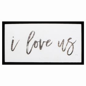 25" X 13" Silver Frame I Love Us (Pack of 1)