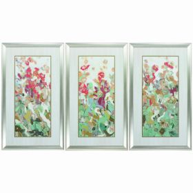 21" X 36" Brushed Silver Frame Renew Triptych (Set of 3)