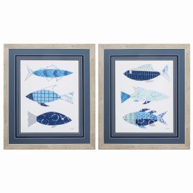 25" X 29" Ligth Wood Toned Frame With The Flow (Set of 2)