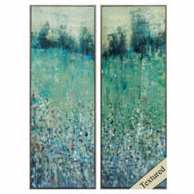 12" X 35" Woodtoned Frame Lush Meadow (Set of 2)