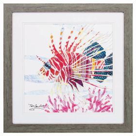 23" X 23" Woodtoned Frame Sea Creature Fish (Pack of 1)