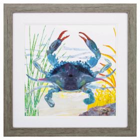 23" X 23" Woodtoned Frame Sea Creature Crab (Pack of 1)