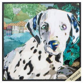 12" X 12" Distressed Black Frame Dalmation (Pack of 1)