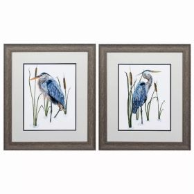 19" X 22" Distressed Wood Toned Frame Beside The Lake (Set of 2)