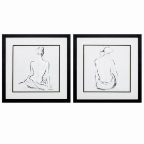 17" X 17" Silver Frame Poised Pose (Set of 2)