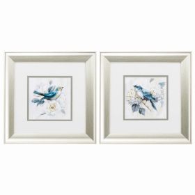 13" X 13" Aged Silver Frame Morning Song (Set of 2)