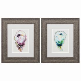 11" X 13" Distressed Wood Toned Frame Oyster (Set of 2)