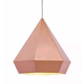 13.8" x 13.8" x 13" Rose Gold, Painted Metal, Steel, Ceiling Lamp (Pack of 1)