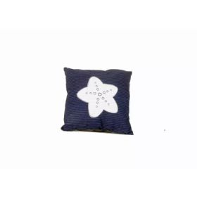 Nautical White Star Blue Square Accent Pillow (Pack of 1)