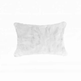 5" x 12" x 20" 100% Natural Rabbit Fur White Pillow (Pack of 1)