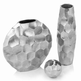 4" x 4"  Rough Silver Barrel Vase (Pack of 1)
