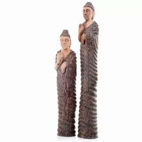 4" x 4.5" x 25" Natural and Brown Standing Buddha Sculpture (Pack of 1)