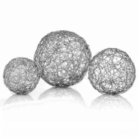 5" x 5" x 5" Shiny Nickel Silver Wire Spheres Box of 3 (Pack of 1)