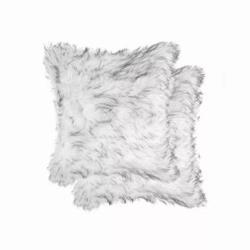 18" x 18" x 5" Gradient Gray/Faux Fur - 2pack Pillow (Pack of 1)