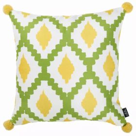 18"x 18" Tropical Lime Lines Printed decorative Throw Pillow Cover (Pack of 1)