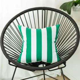 18"x18" Green Stripes Geometric decorative Throw Pillow Cover (Pack of 1)