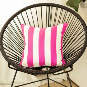 18"x18" Pink Stripes Geometric decorative Throw Pillow Cover (Pack of 1)