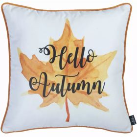 18"x 18" Thanksgiving Leaf Quote decorative Throw Pillow Cover (Pack of 1)