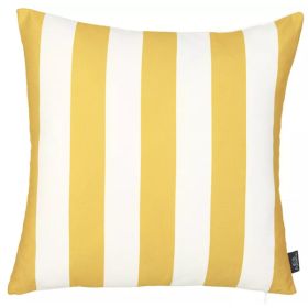 Yellow and White Cabana Stripe Geometric decorative Throw Pillow Cover (Pack of 1)