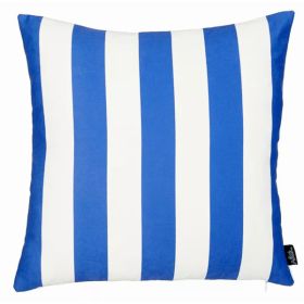 Blue and White Cabana Stripe Geometric decorative Throw Pillow Cover (Pack of 1)