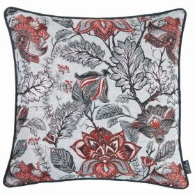Red Jacquard Leaf decorative Throw Pillow Cover (Pack of 1)