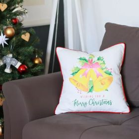 18"x18" Christmas Bells Printed decorative Throw Pillow Cover (Pack of 1)