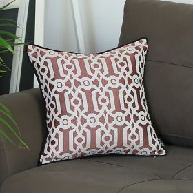 Dusty Red Jacquard Geo decorative Throw Pillow Cover (Pack of 1)