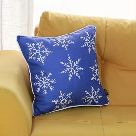 18"x18" Christmas Snow Flakes Printed decorative Throw Pillow Cover (Pack of 1)
